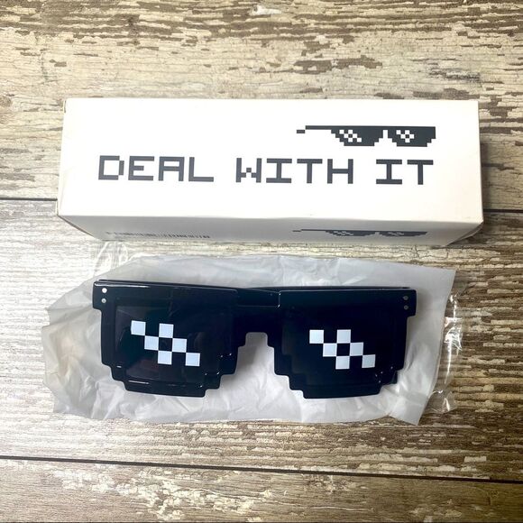 5/$25 Novelty 8-Bit Deal With It Meme Sunglasses - Picture 1 of 5